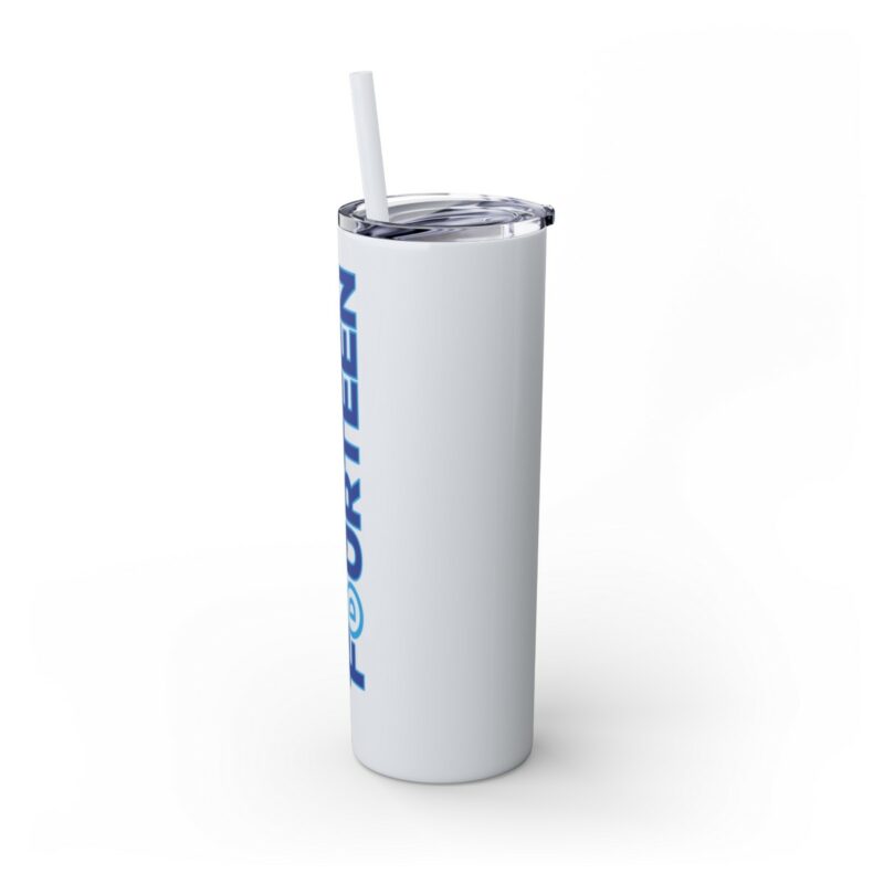 Fighting Fourteen Skinny Tumbler with Straw, 20oz - Image 13