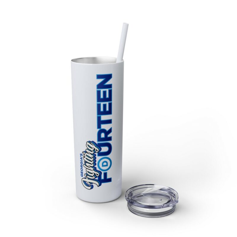 Fighting Fourteen Skinny Tumbler with Straw, 20oz - Image 15