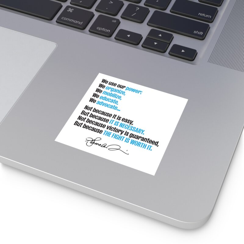 Kamala Harris Square Stickers - Advocate, Educate, Mobilize - Inspiring Indoor/Outdoor Decor - Image 7